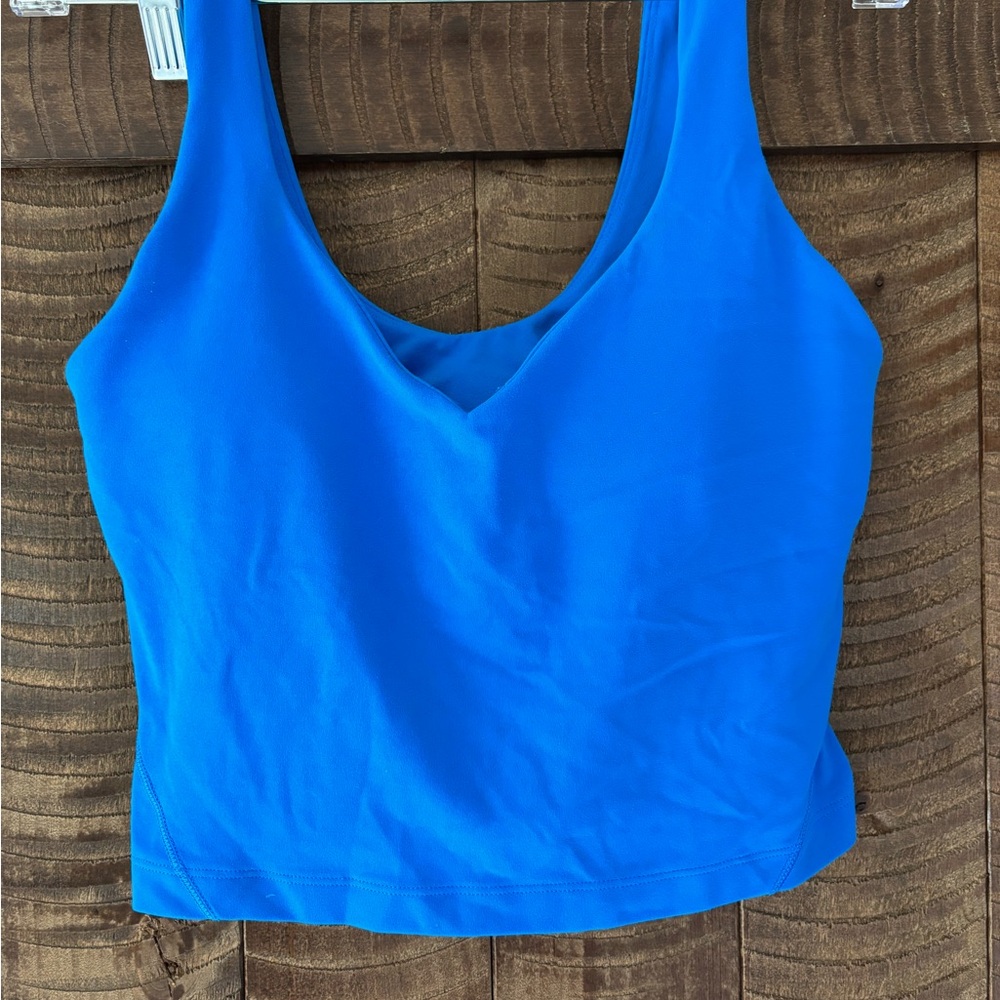 Lululemon Athletica Blue Fitted Crop Tank Top